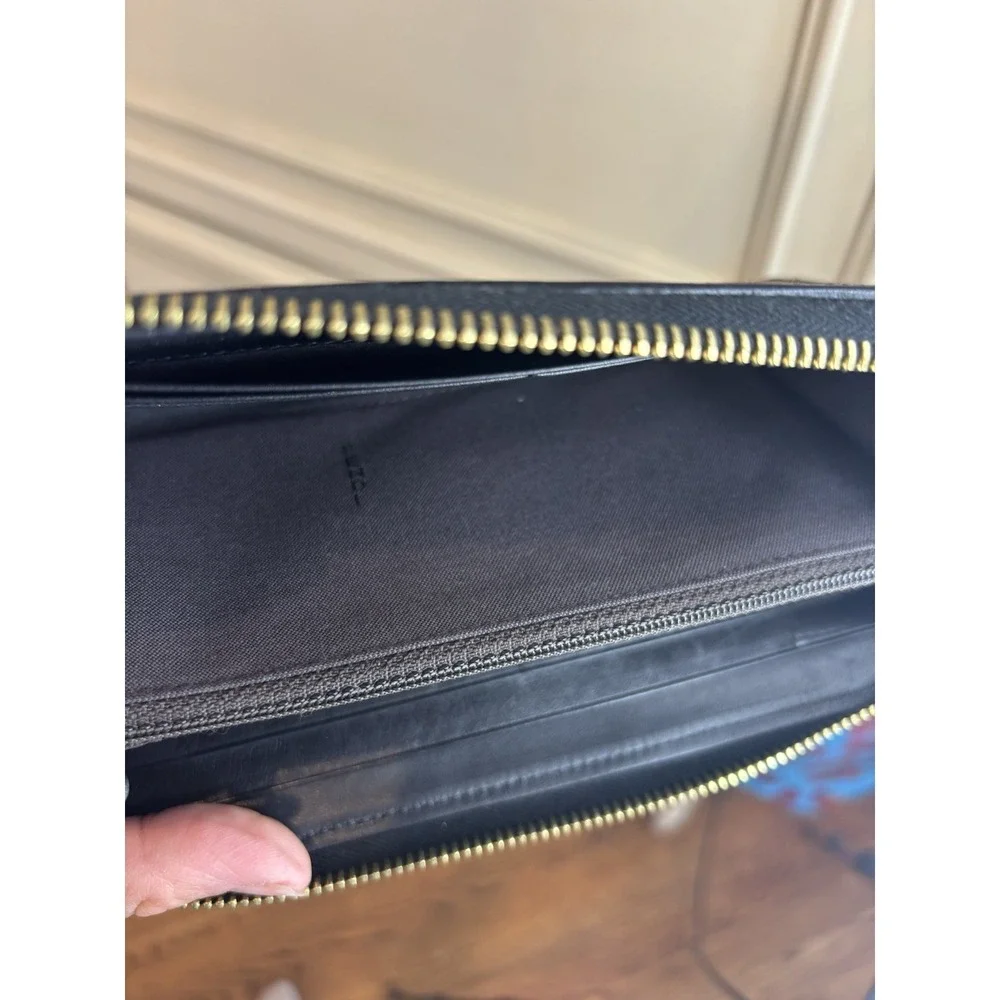 Fendi Pequin Canvas Continental Wallet Authentic EUC Zip Close Brown Made Italy - Picture 5 of 14